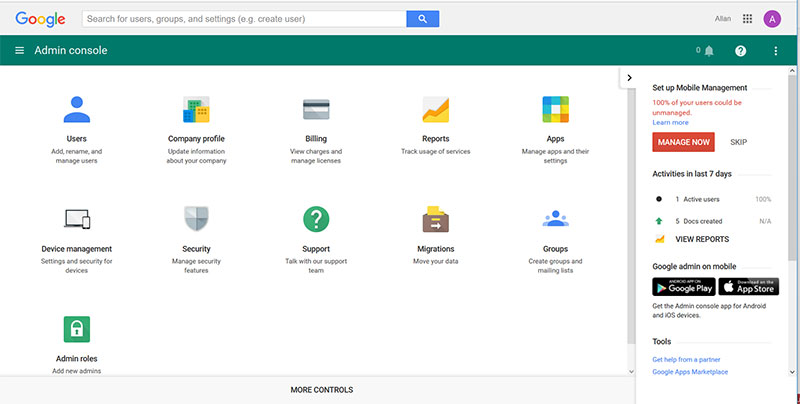 Google Apps Console